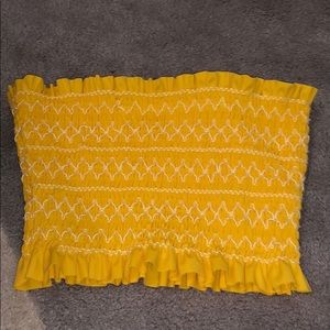 yellow strapless bandeau